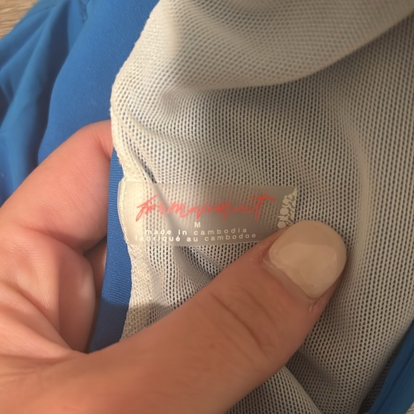 Free people righteous runsie. Color: blue print. Size medium. Like new - Picture 6 of 6